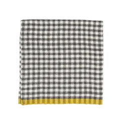 Caravan Place Settings & Linens|Two-Tone Gingham Napkins in Natural & Aqua, Set of 4