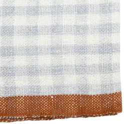 Caravan Place Settings & Linens|Two-Tone Gingham Napkins in Natural & Aqua, Set of 4