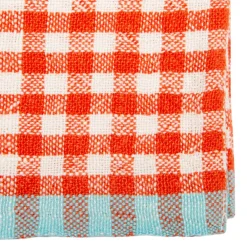 Caravan Place Settings & Linens|Two-Tone Gingham Napkins in Natural & Aqua, Set of 4