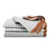 Caravan Place Settings & Linens|Two-Tone Gingham Napkins in Blue & Cognac, Set of 4