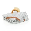 Caravan Place Settings & Linens|Two-Tone Gingham Towels in Blue & Cognac, Set of 2