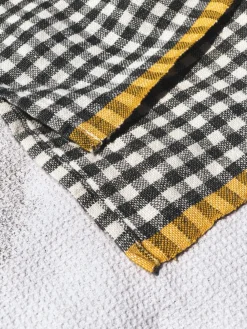 Caravan Place Settings & Linens|Two-Tone Gingham Towels in Natural & Aqua, Set of 2