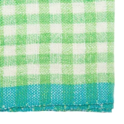 Caravan Place Settings & Linens|Two-Tone Gingham Towels in Natural & Aqua, Set of 2