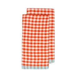 Caravan Place Settings & Linens|Two-Tone Gingham Towels in Natural & Aqua, Set of 2