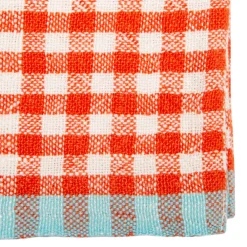 Caravan Place Settings & Linens|Two-Tone Gingham Towels in Natural & Aqua, Set of 2