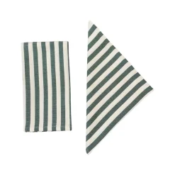 Cabana Place Settings & Linens|Vera Stripe Napkins in Green Set of 2