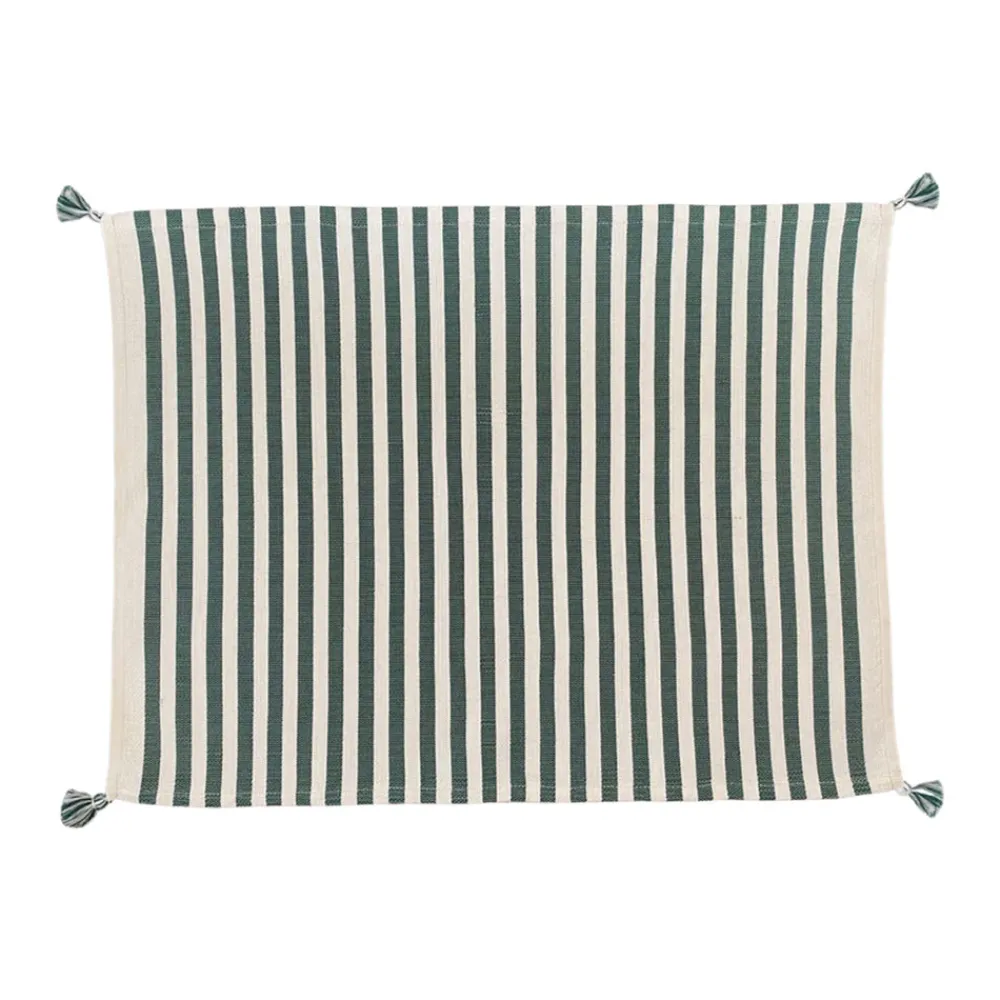 Cabana Place Settings & Linens|Vera Stripe Placemat in Green