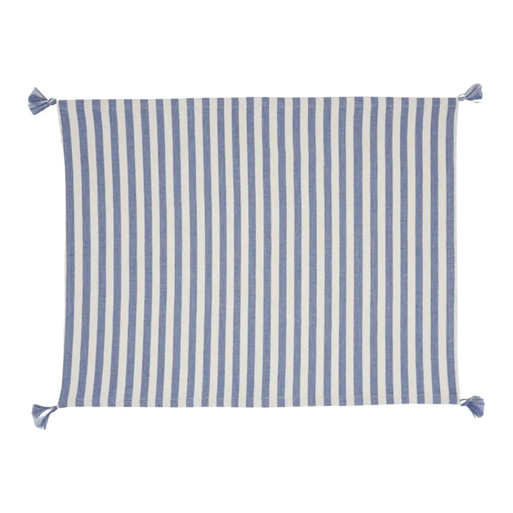 Cabana Place Settings & Linens|Vera Stripe Placemat in Light Blue