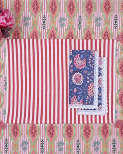 Cabana Place Settings & Linens|Vera Stripe Placemat in Red