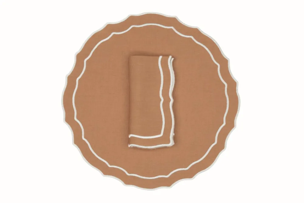 TriChi Design Place Settings & Linens|Vidro Linen Napkin and Placemat, Set of 2