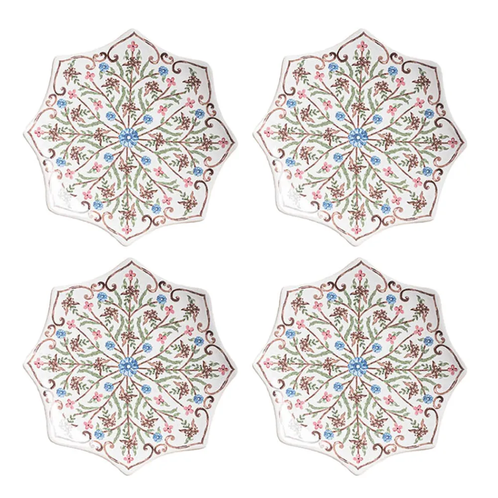 Juliska Dinnerware|Villa Seville Scalloped Side/Cocktail Plate in Chambray, Set of 4