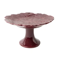 Cabana Dinnerware|Vine Leaf Cake Stand in Burgundy