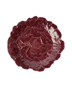 Cabana Dinnerware|Vine Leaf Cake Stand in Burgundy