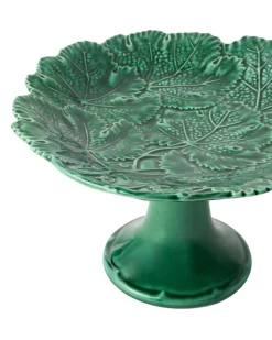 Cabana Dinnerware|Vine Leaf Cake Stand in Green