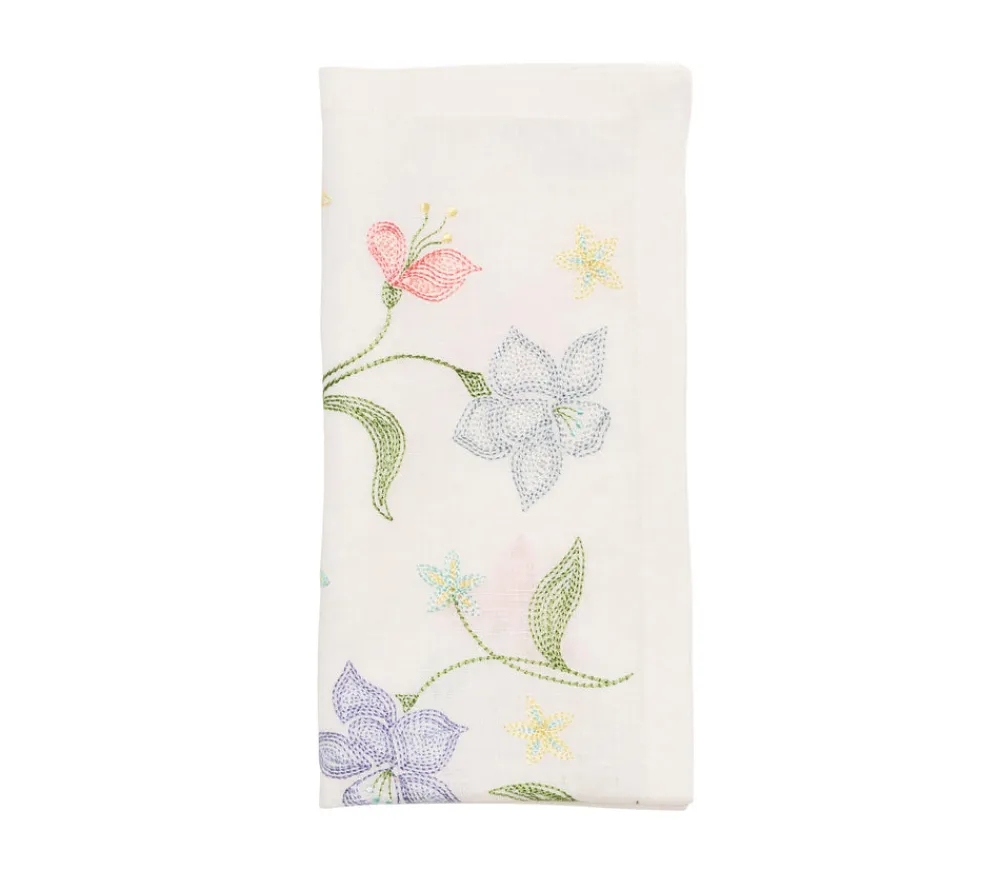 Kim Seybert Place Settings & Linens|Vista Napkin in White & Multi, Set of 4