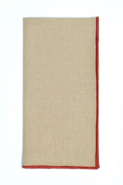 TriChi Design Place Settings & Linens|Vizon Napkin Orange Small Trim, Set of 4