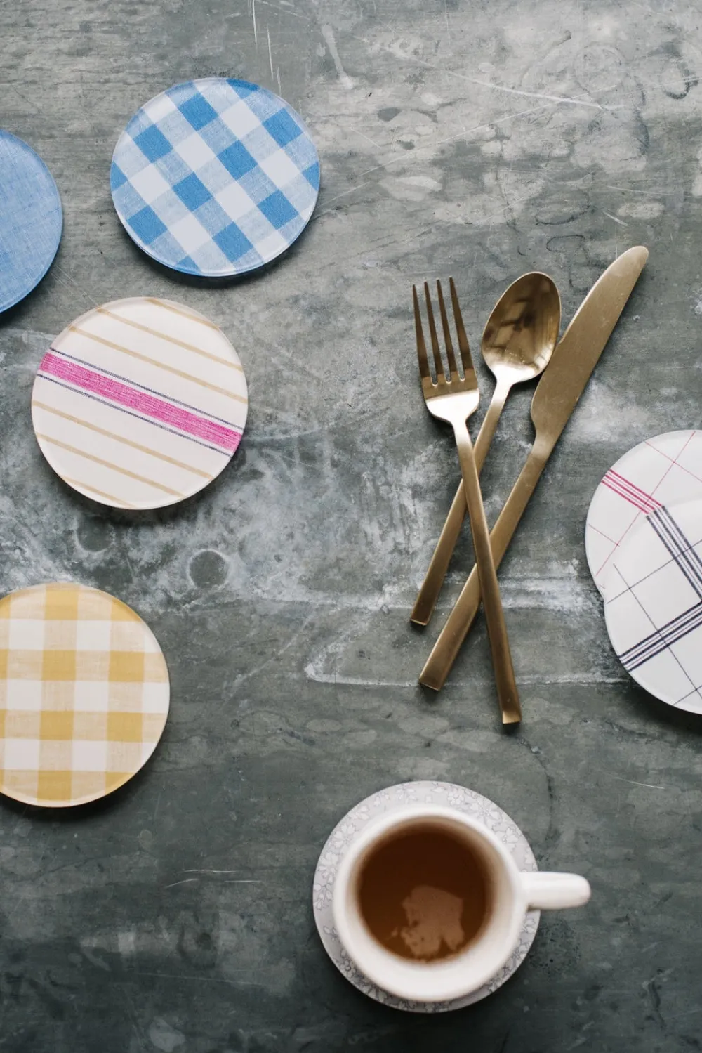 Proper Table Co. Place Settings & Linens|Wadsworth Goldenrod Gingham Coaster Set