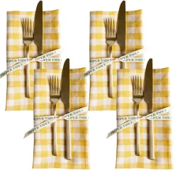 Proper Table Co. Place Settings & Linens|Wadsworth Goldenrod Gingham Napkin Set