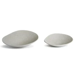 Two's Company Dinnerware|Wave Bowl in a Shitake Beige Color, Set of 2