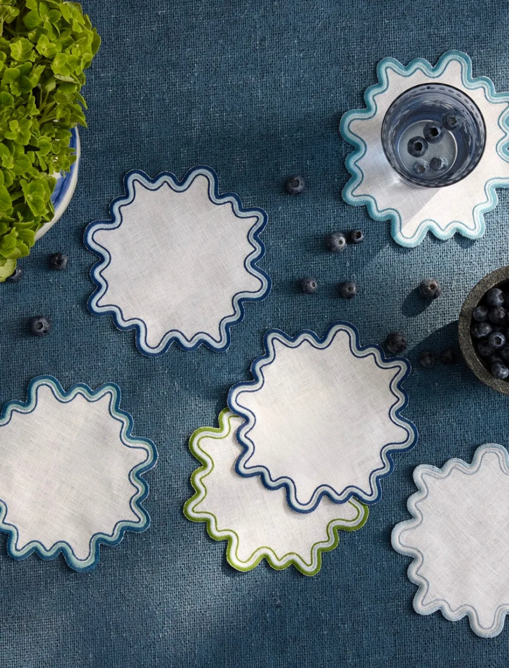 Matouk Place Settings & Linens|Wave Cocktail Napkin, Set of 6