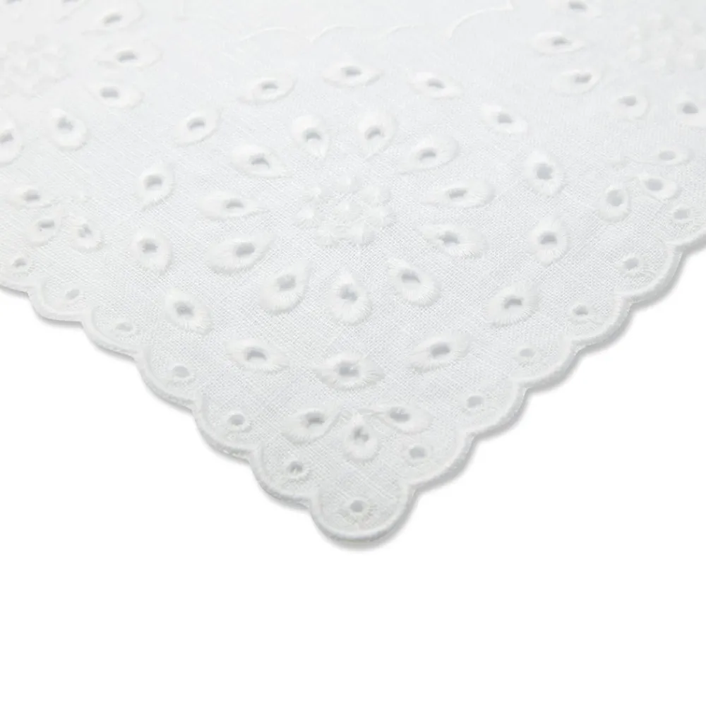 Chefanie Place Settings & Linens|White Eyelet Dinner Napkins, Set of 4