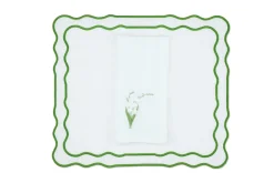 TriChi Design Place Settings & Linens|White Lily Linen Napkin and Tableau Placemat, Set of 4