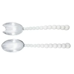 Mariposa Flatware|White Pearled Salad Servers