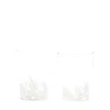 Paul Arnhold Glass Glassware|White Transparent Spotted Tumblers, Set of Two