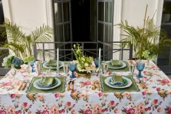 Loulou La Dune Place Settings & Linens|Wild Roses Tablecloth in Blue