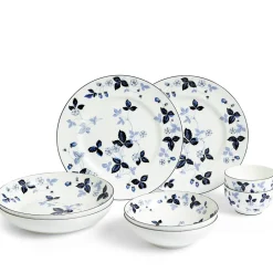 Wedgwood Dinnerware|Wild Strawberry Inky Blue Dinnerware, Set of 8