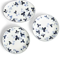 Wedgwood Dinnerware|Wild Strawberry Inky Blue Dinnerware, Set of 15