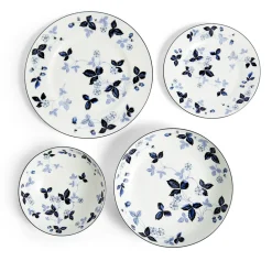 Wedgwood Dinnerware|Wild Strawberry Inky Blue Dinnerware, Set of 4
