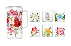 Petra Palumbo Glassware|Wildflowers Jug with Set of 6 Tumblers