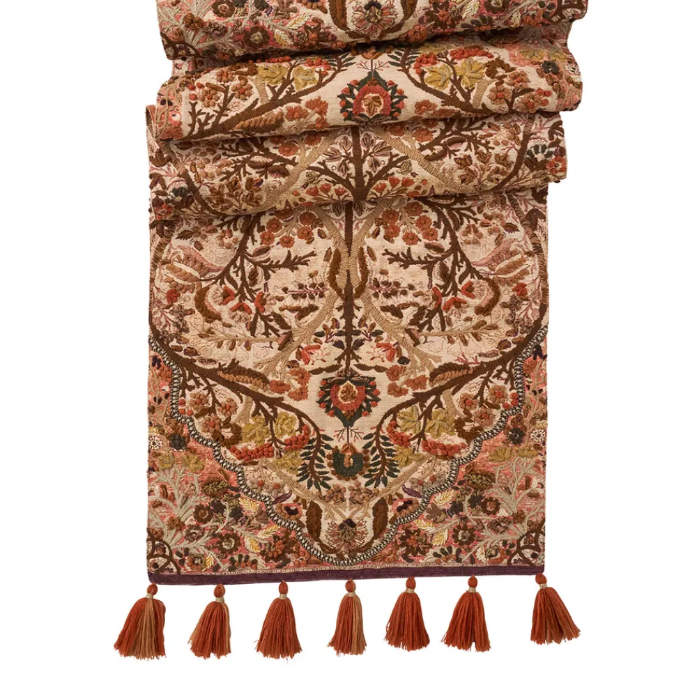 Juliska Place Settings & Linens|Willa Embroidered 18" x 90" Table Runner in Amber