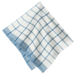 Caravan Place Settings & Linens|Windowpane Napkins in Blue & Natural, Set of 4
