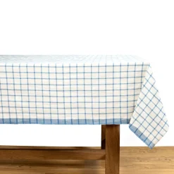 Caravan Place Settings & Linens|Windowpane 60x60 Tablecloth in Blue & Natural