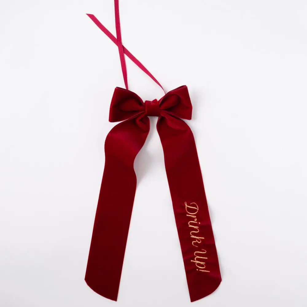 No Reservations Place Settings & Linens|Wine Bow “Drink Up”