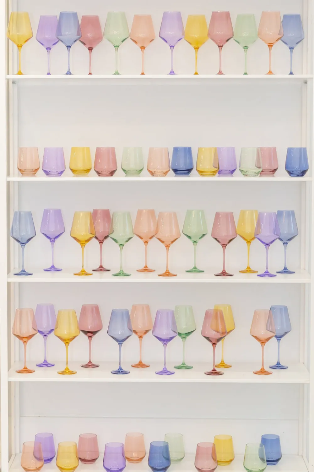 Estelle Colored Glass Glassware|Wine Stemless, Custom Set of 6