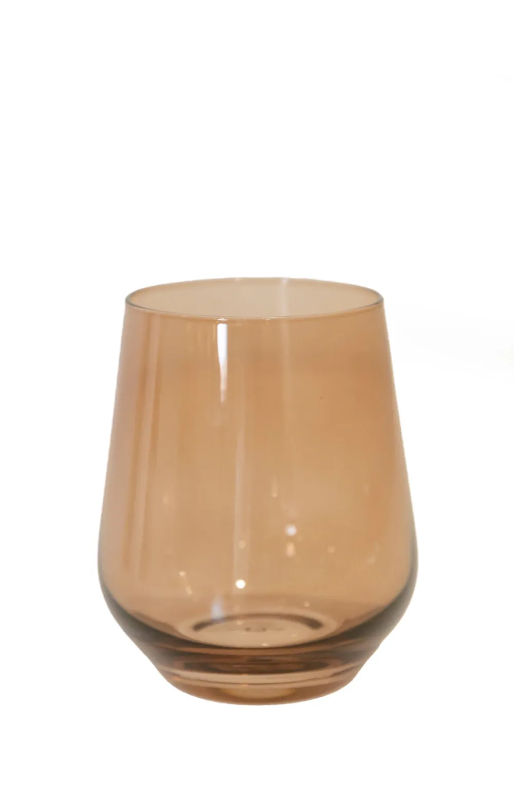 Estelle Colored Glass Glassware|Wine Stemless, Set of 6 Amber Smoke