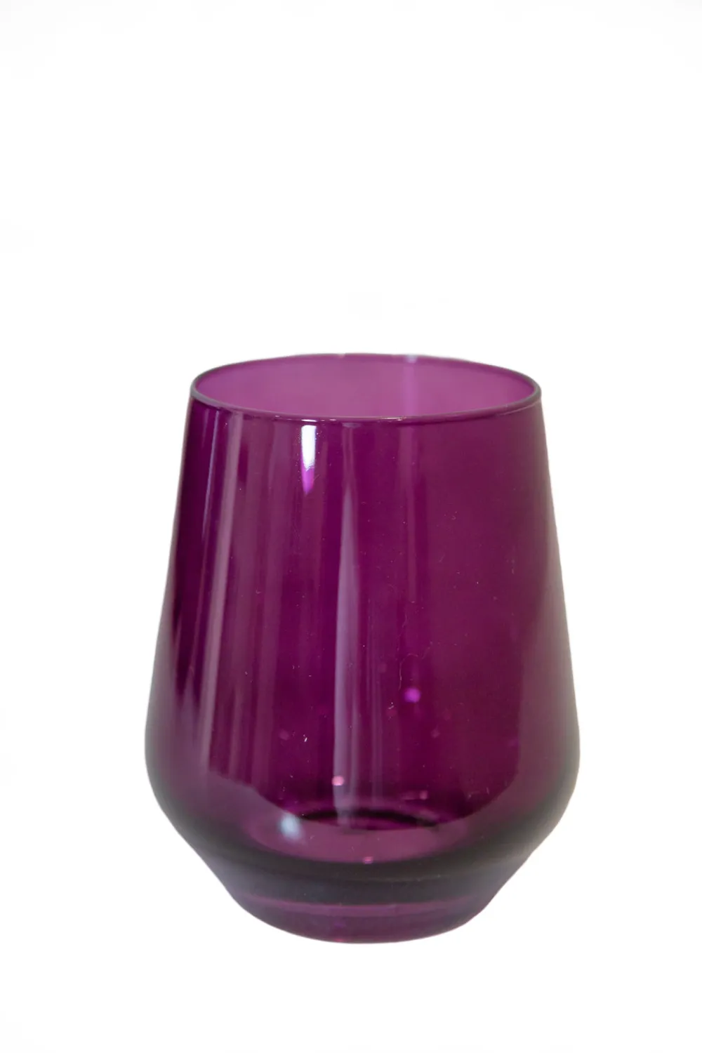 Estelle Colored Glass Glassware|Wine Stemless, Set of 6 Amethyst
