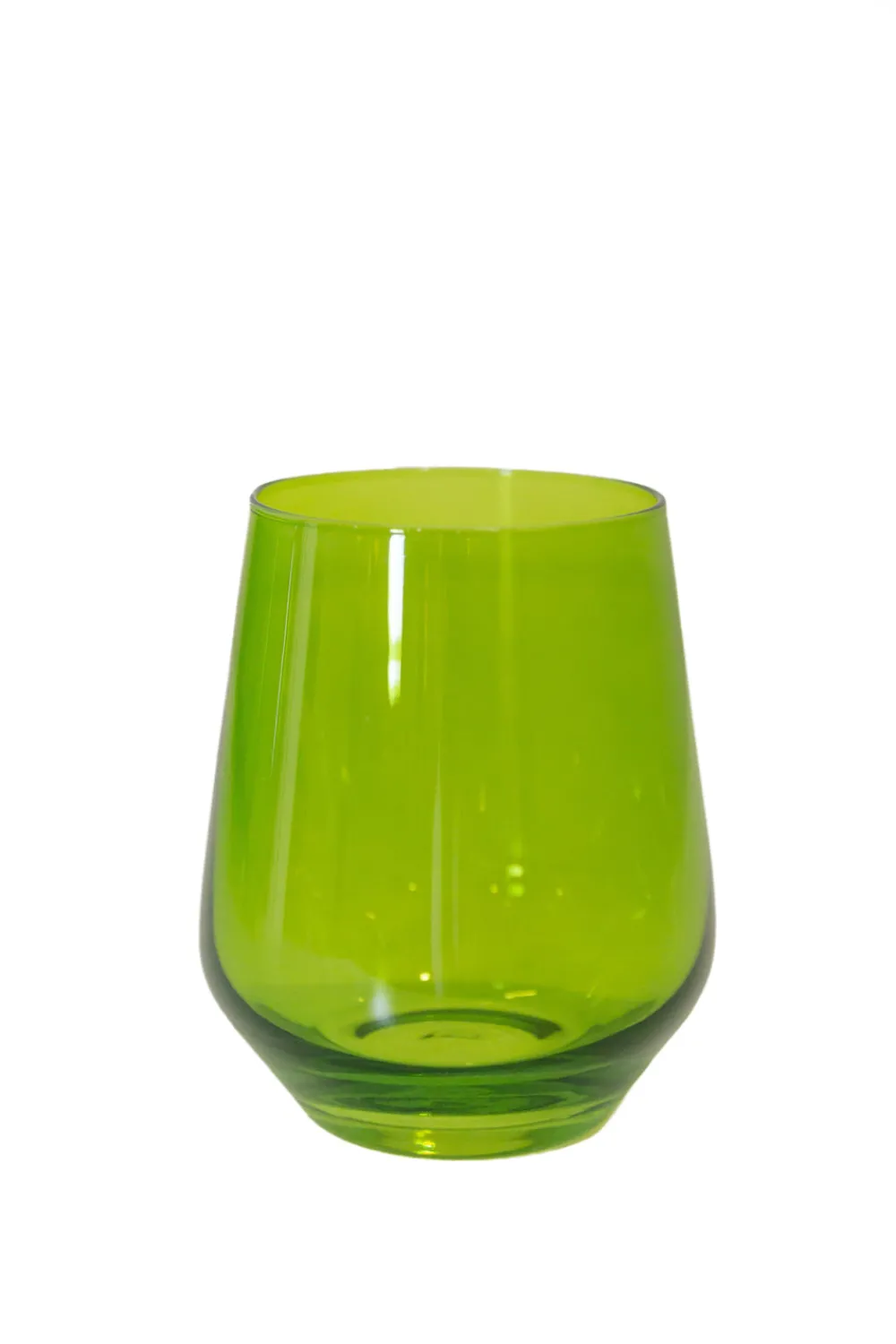 Estelle Colored Glass Glassware|Wine Stemless, Set of 6 Forest Green