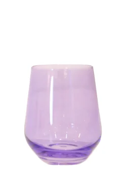 Estelle Colored Glass Glassware|Wine Stemless, Set of 6 Lavender