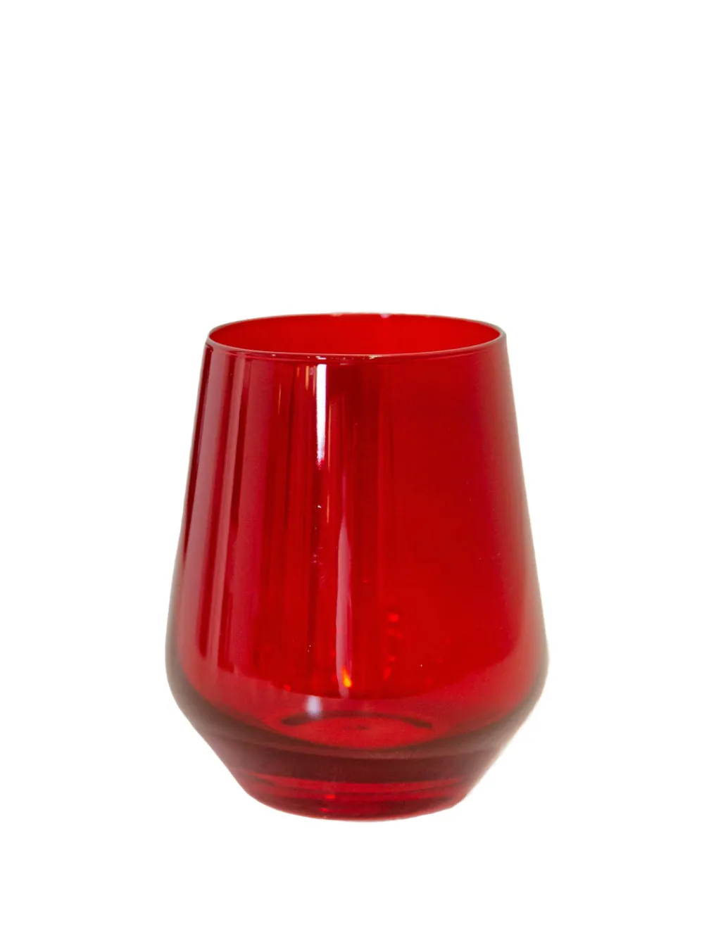 Estelle Colored Glass Glassware|Wine Stemless, Set of 6 Red