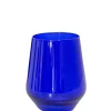 Estelle Colored Glass Glassware|Wine Stemless, Set of 6 Royal Blue