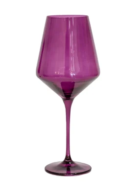 Estelle Colored Glass Glassware|Wine Stemware, Set of 6 Amethyst
