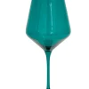 Estelle Colored Glass Glassware|Wine Stemware, Set of 6 Emerald Green
