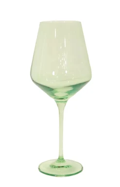 Estelle Colored Glass Glassware|Wine Stemware, Set of 6 Mint Green