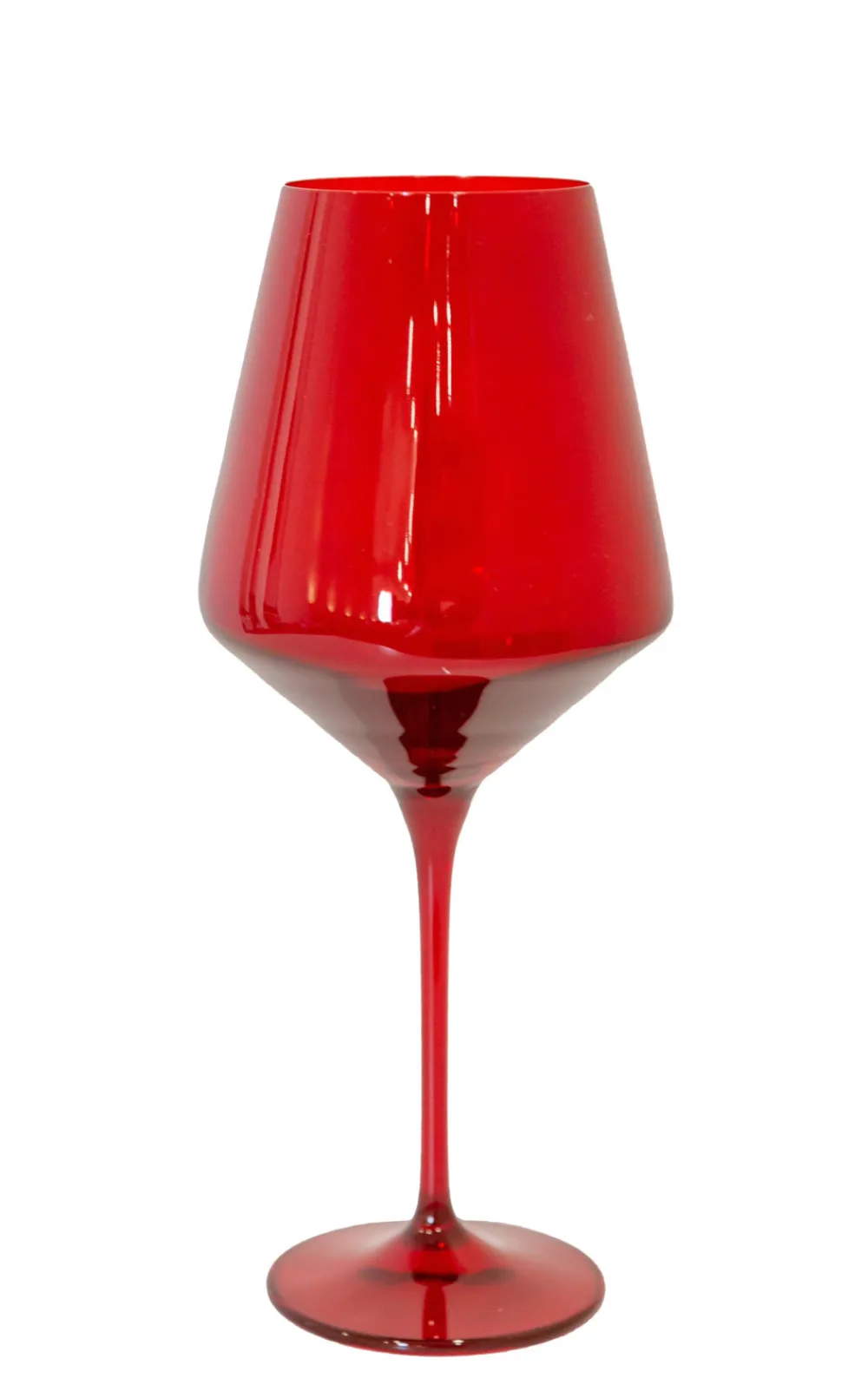 Estelle Colored Glass Glassware|Wine Stemware, Set of 6 Red