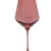 Estelle Colored Glass Glassware|Wine Stemware, Set of 6 Rose