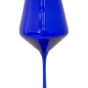 Estelle Colored Glass Glassware|Wine Stemware, Set of 6 Royal Blue